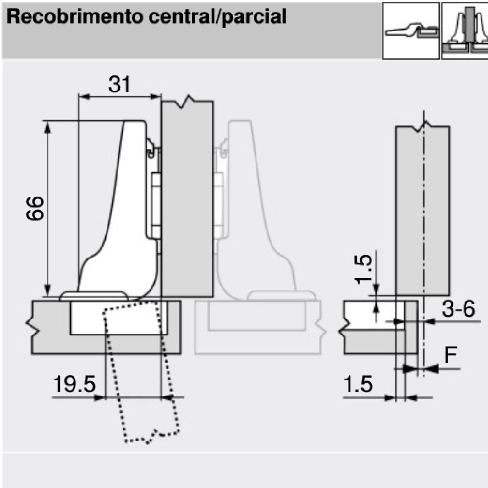 Encontraproduto.com.br - Dobradiça 35mm 110º Curva Clip Top Blumotion Ônix com Amortecedor 02 unidades Blum