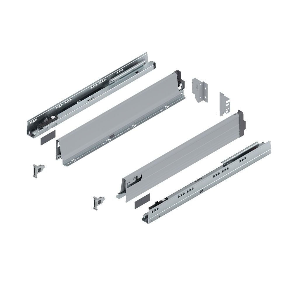 Gaveta Metálica Baixa (30 Kg) 96,5x450mm Tandembox Plus com Blumotion Cinza Blum
