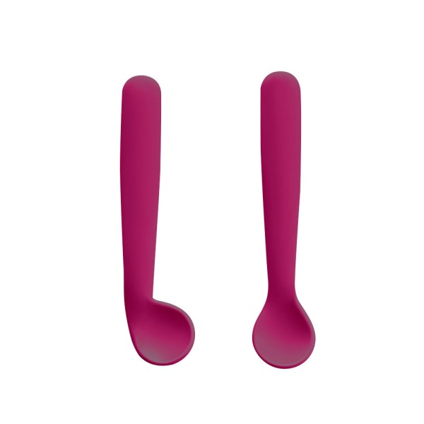 Kit Duas Colheres Silicone First Bites no Case Higiênico Rosa Fisher Price - BB1046OUT [Reembalado] BB1046OUT