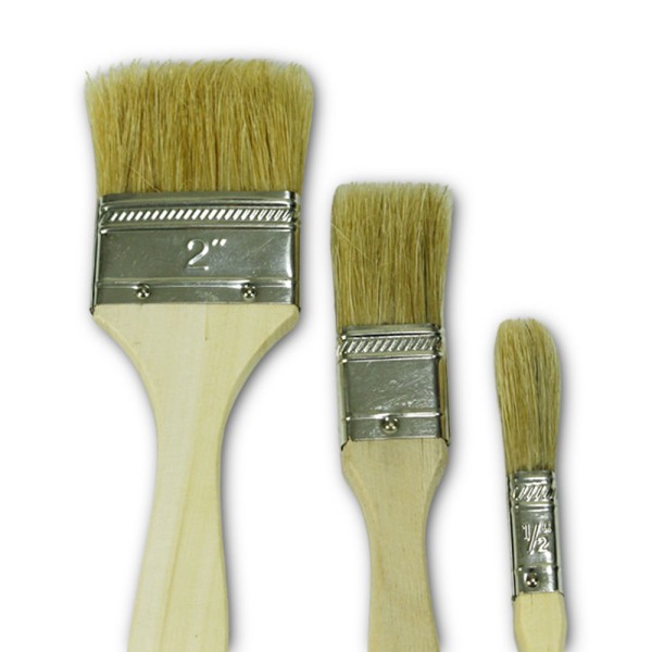 Encontraproduto.com.br - Kit de Trincha Plana Royal & Langnickel White Natural 3 Peças - Rcc 802