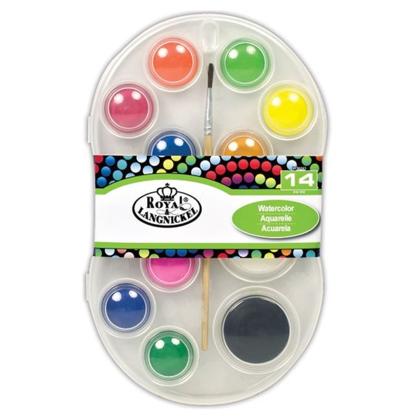Encontraproduto.com.br - Estojo de Tinta Aquarela em Pastilha Royal & Langnickel Watercolors 13 Unidades - Rtn-143