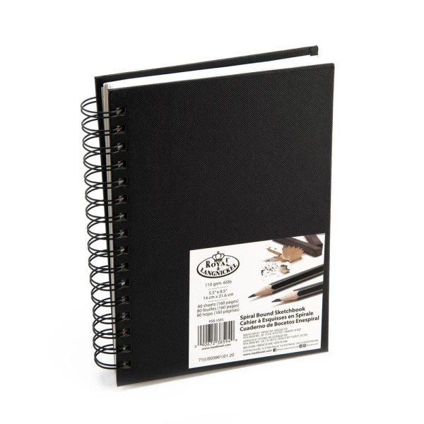 Encontraproduto.com.br - Sketchbook Royal & Langnickel Capa Dura com Espiral 80 Folhas 16 X 22cm