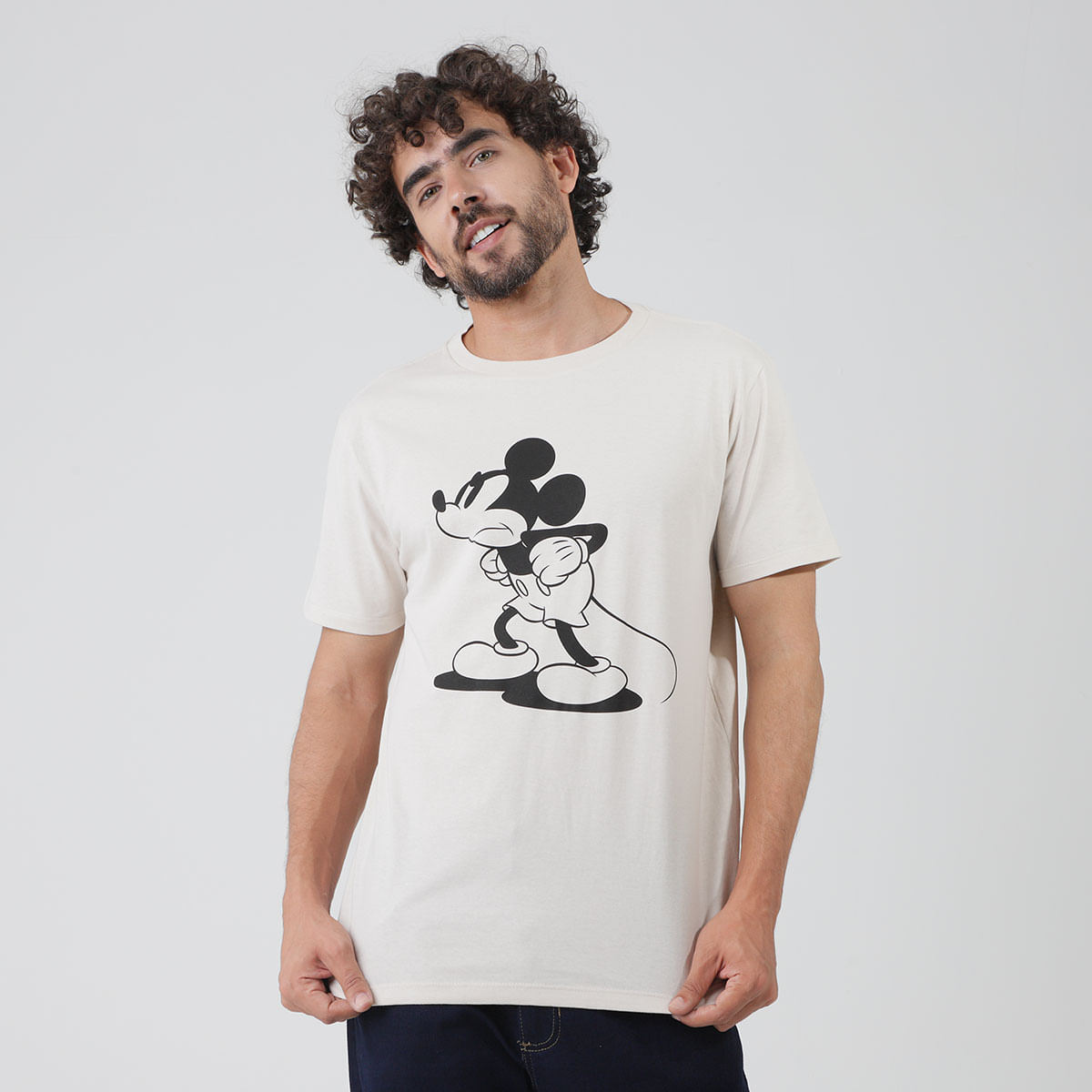 Camiseta Manga Curta Estampa Mickey Branco - Disney