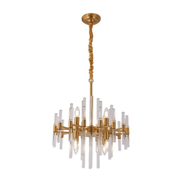 Encontraproduto.com.br - Lustre LT-006 8 Lâmpadas 48x60cm Dourado Nitrolux