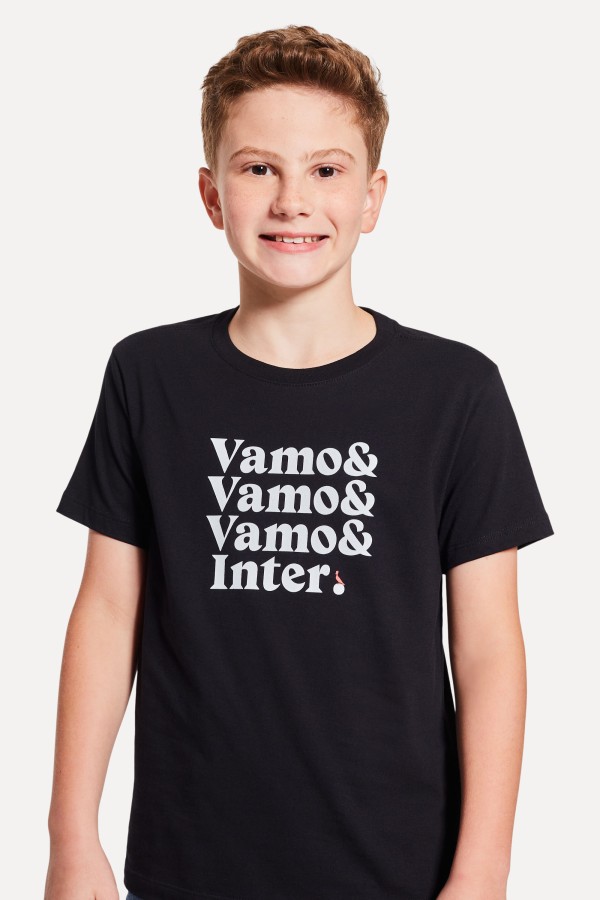 Encontraproduto.com.br - Camiseta Mini Estampada Vamo &&& Inter