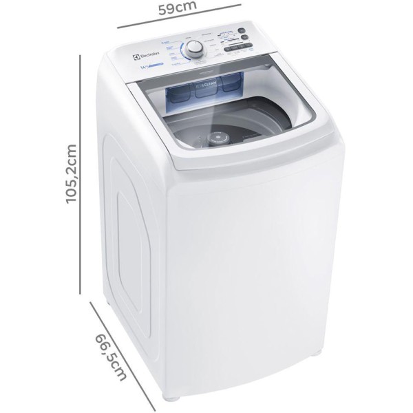 Encontraproduto.com.br - Lavadora de Roupas Automática Electrolux 14kg Essential Care LED14 com Cesto Inox Branca