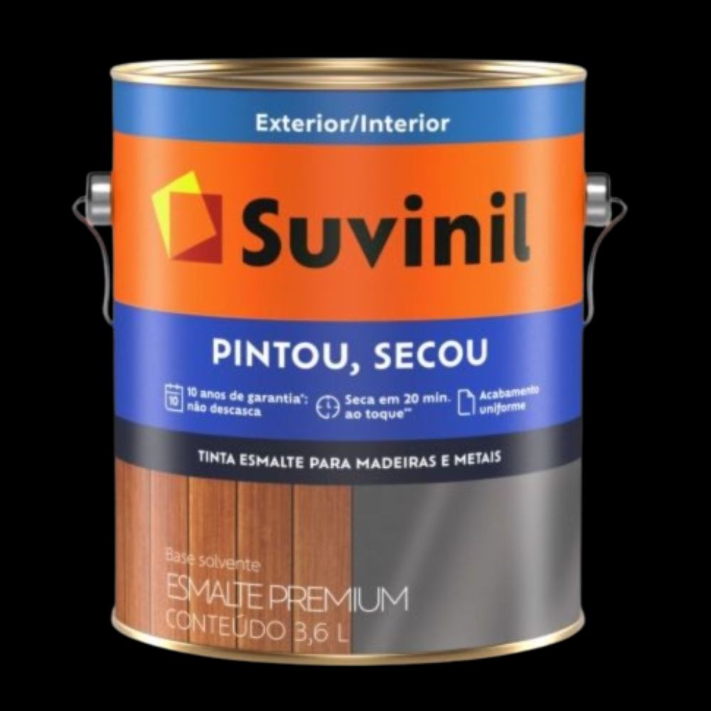 Esmalte  Premium  Pintou Secou Preto 3,6L Suvinil