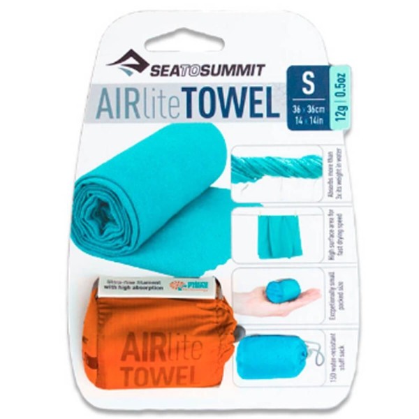 Encontraproduto.com.br - Toalha Sea To Summit 36x36cm Alta Absorção Microfibra Esportiva Rosto Academia Viagens Laranja