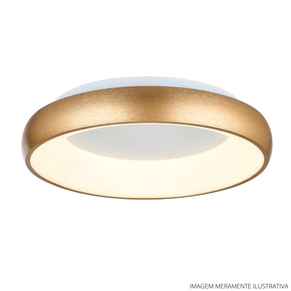 Plafon RL-001D Led Dourado 40x8,5cm Nitrolux