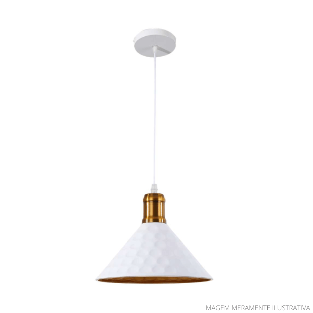 Luminária Pendente NT-012B 1 Lâmpada Branco 24x17cm Nitrolux