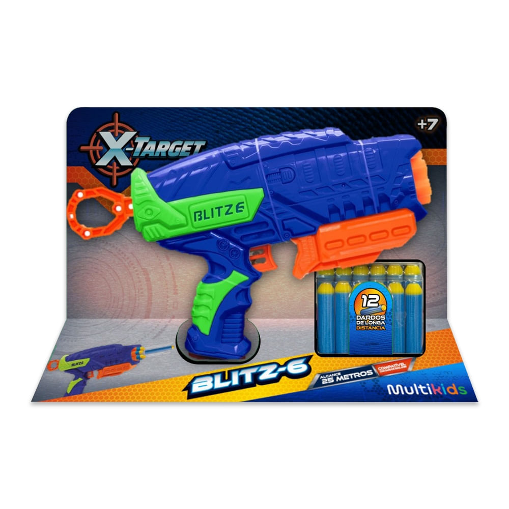 Lançadores X-Target Blitz c/ 12 dardos Multikids - BR2026OUT [Reembalado]