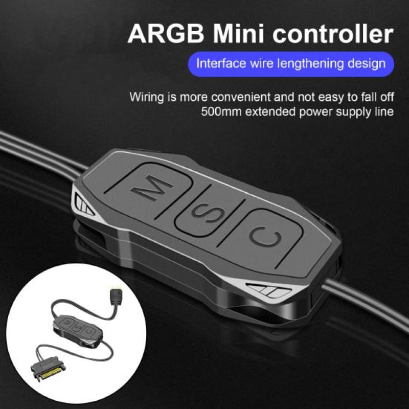 Encontraproduto.com.br - Controlador ARGB AR-1 Cabo de Extensão Compatível com SATA