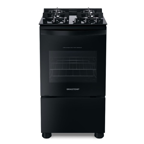 Encontraproduto.com.br - Fogão 4 Bocas Brastemp Automático Mesa de Vidro BFO4VAE Preto