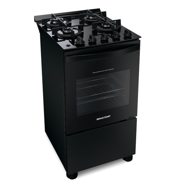 Encontraproduto.com.br - Fogão 4 Bocas Brastemp Automático Mesa de Vidro BFO4VAE Preto