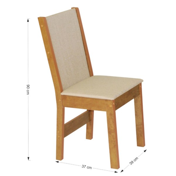 Encontraproduto.com.br - Mesa de Jantar 4 Cadeiras Freijó/Off White Ayla Móveis São Carlos