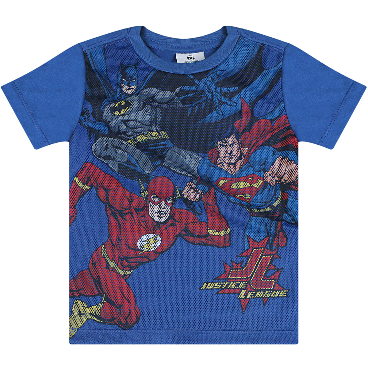 Camiseta Manga Curta Infantil Liga Da Justiça Azul - Warner
