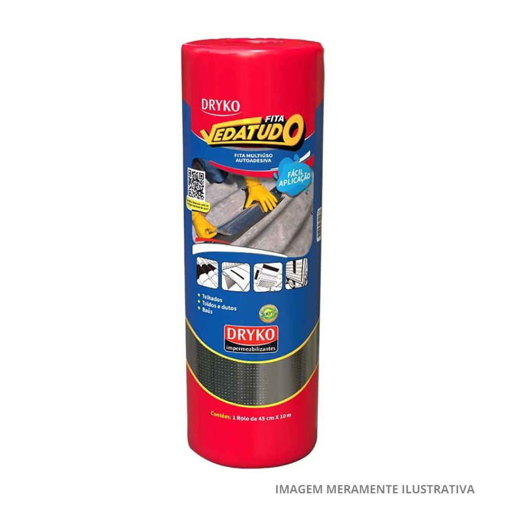 Manta Asfáltica Fita Alumínio Multiuso 45cm x 10m Dryko