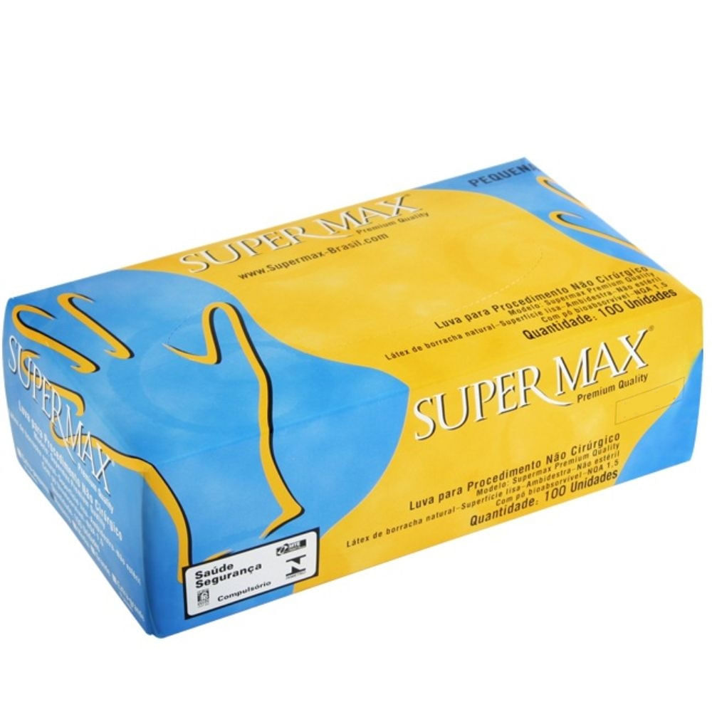 Encontraproduto.com.br - Luva Procedimento Supermax Tamanho M 100 Unidades