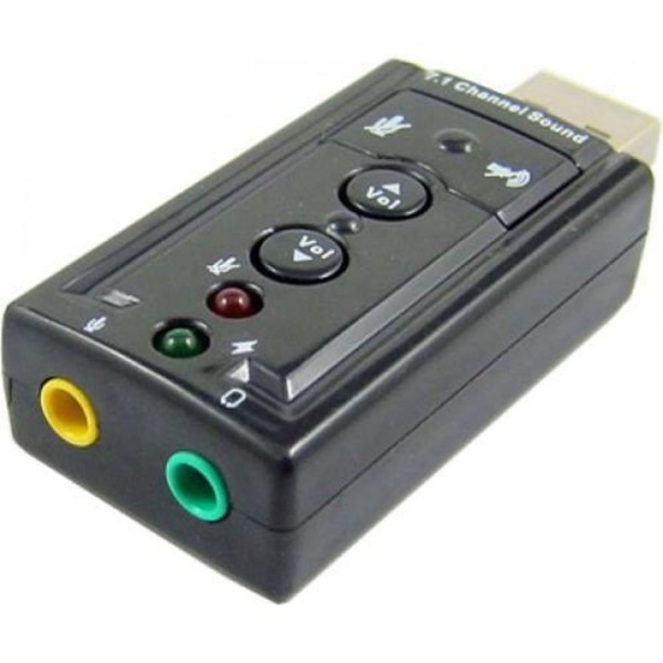 Encontraproduto.com.br - Adaptador Placa de Som 7.1 USB 2.0 com Entrada P2 Fone Microfone