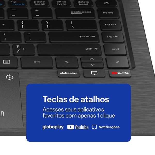 Encontraproduto.com.br - Notebook Ultra, com Windows 11 Home, Processador Intel Core i3, 4GB 120GB SSD, Tela 14 Pol. HD Cinza Escovado - UB480OUT [Reembalado] UB480OUT