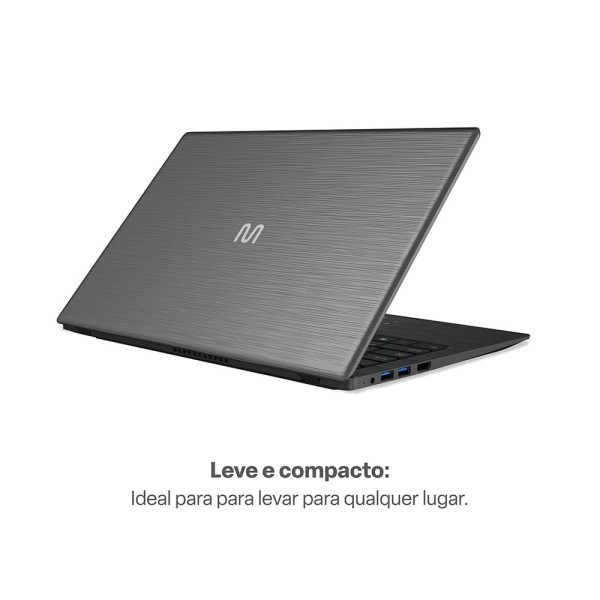 Encontraproduto.com.br - Notebook Ultra, com Windows 11 Home, Processador Intel Core i3, 4GB 120GB SSD, Tela 14 Pol. HD Cinza Escovado - UB480OUT [Reembalado] UB480OUT