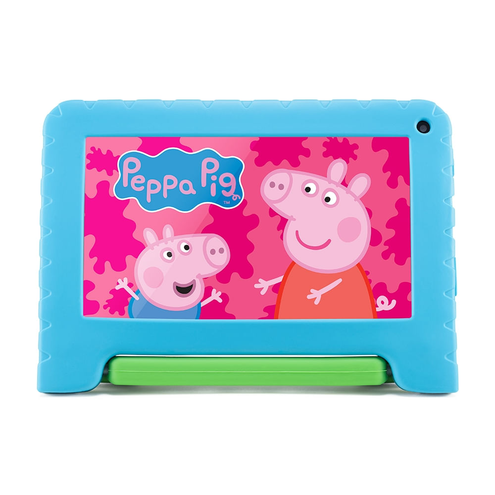 Encontraproduto.com.br - Tablet Infantil Peppa Pig com Controle Parental 4GB RAM + 64GB + Tela 7 pol + Case + Wi-fi + Android 13 + Quad Core Multi - NB420OUT [Reembalado]