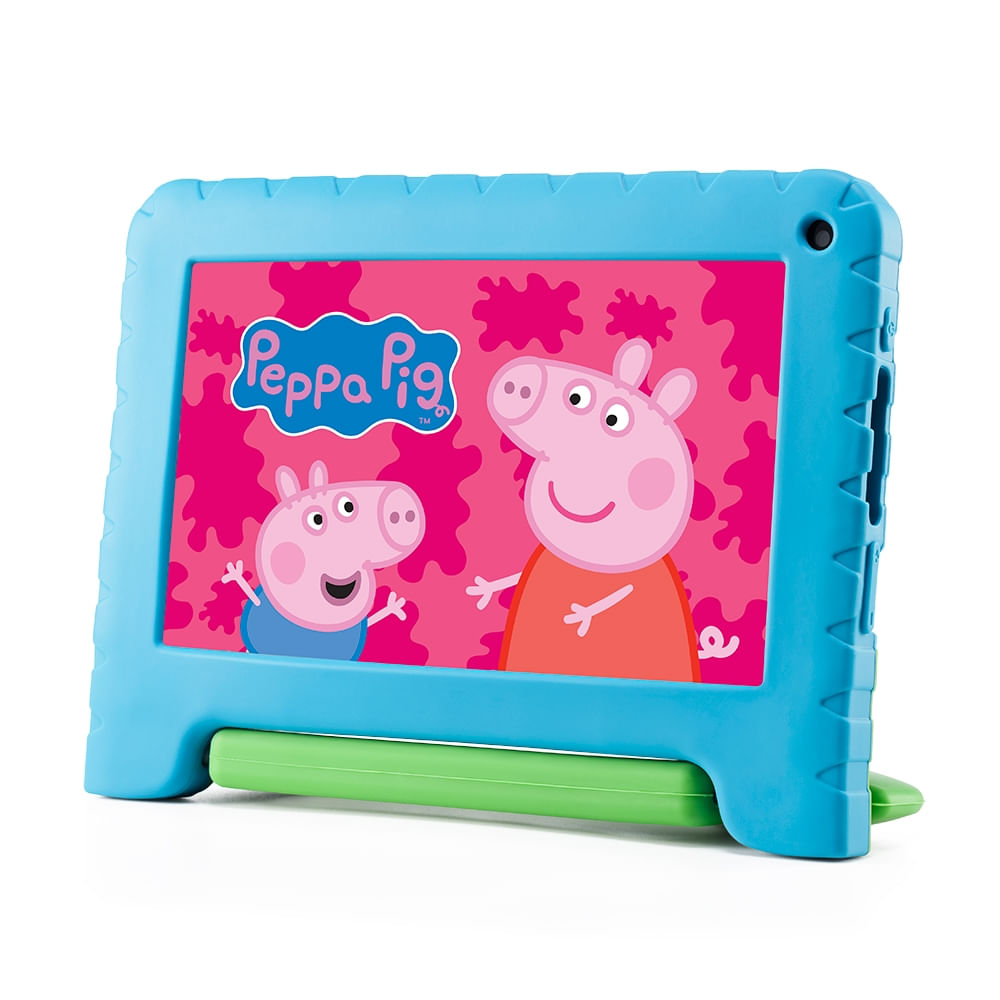Encontraproduto.com.br - Tablet Infantil Peppa Pig com Controle Parental 4GB RAM + 64GB + Tela 7 pol + Case + Wi-fi + Android 13 + Quad Core Multi - NB420OUT [Reembalado]