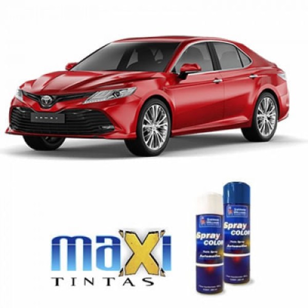 Encontraproduto.com.br - Spray Automotivo Vermelho Emoção Toyota + Verniz Spray 300ml