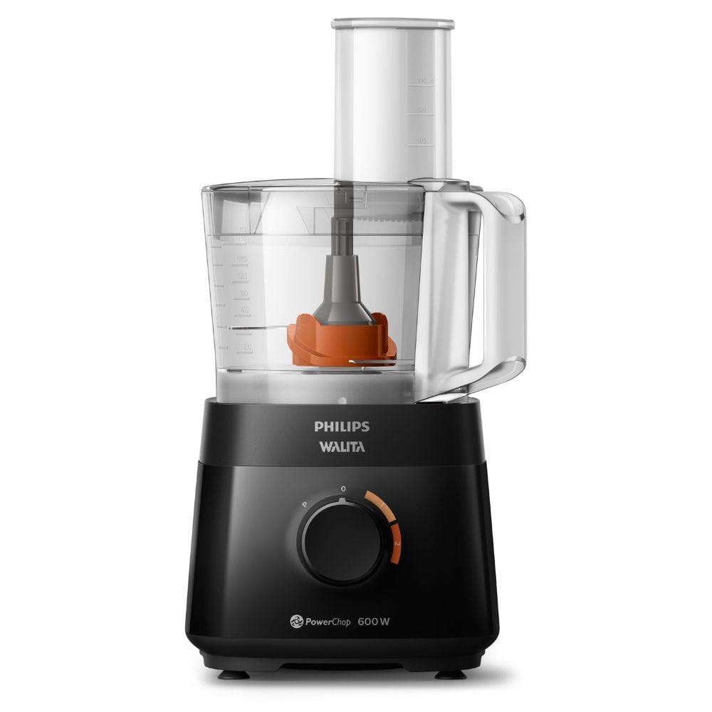 Encontraproduto.com.br - Multiprocessador 4 Funções 2 Velocidades 600W Walita Power Chop 600 Plus Preto