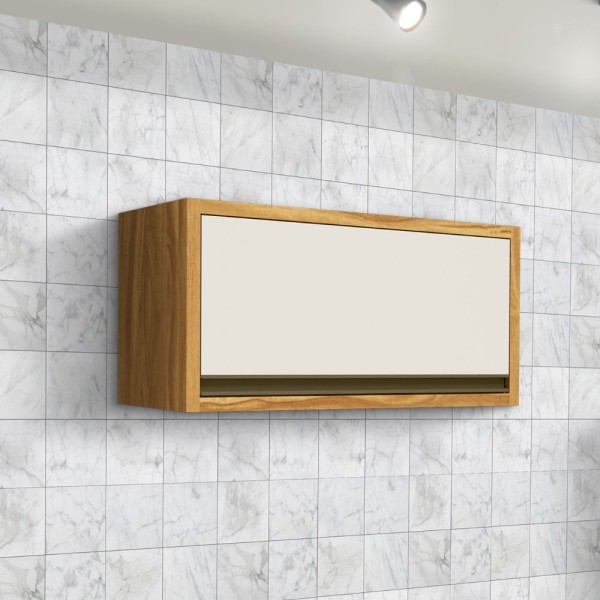 Encontraproduto.com.br - Cozinha Compacta 6 Portas 2 Gavetas Amêndoa/Off White Tempranillo Móveis Ronipa