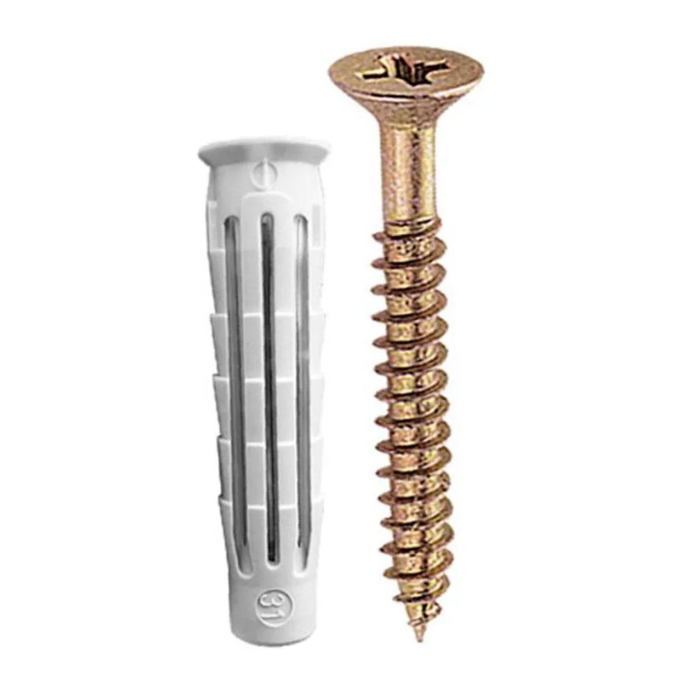 Encontraproduto.com.br - Parafuso Phillips Cabeça Chata Com Bucha 5mm 4 Peças BemFixa