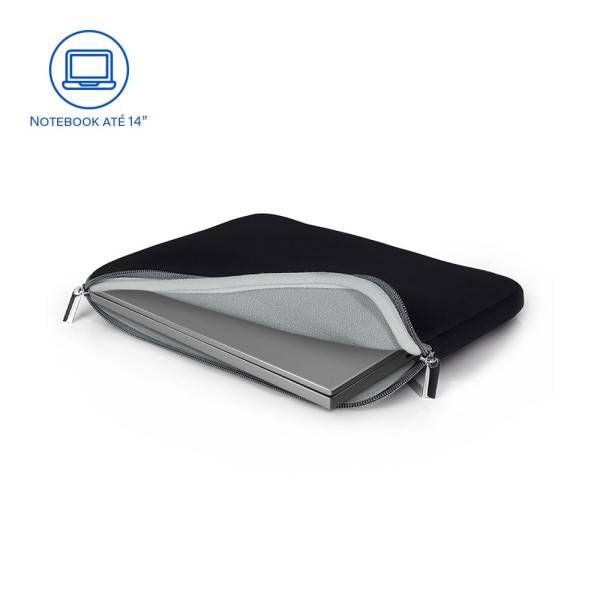 Encontraproduto.com.br - Case Neoprene Preta para Notebook até 14