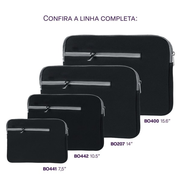 Encontraproduto.com.br - Case Neoprene Preta para Notebook até 14