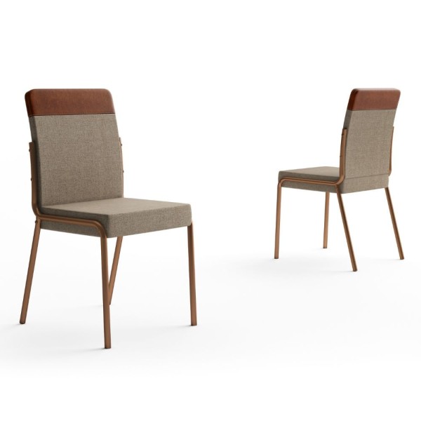 Encontraproduto.com.br - Mesa de Jantar 6 Cadeiras Rosê/Areia/Caramelo Atria Carraro Móveis