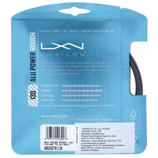 Encontraproduto.com.br - Corda Luxilon Alu Power Rough 16L 1.30mm Prata - Set Individual