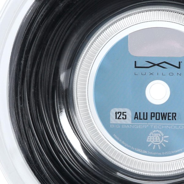 Encontraproduto.com.br - Corda Luxilon Alu Power Black 16L 1.25mm Preta Rolo com 200 Metros