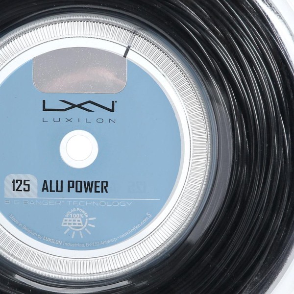 Encontraproduto.com.br - Corda Luxilon Alu Power Black 16L 1.25mm Preta Rolo com 200 Metros