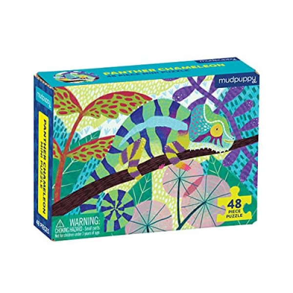 Mudpuppy Panther Camaleon Mini Puzzle, 48 Peças, 8 X 5,75 – Quebra-cabeça Familiar Perfeito Para Idades 4+ – Apresenta Uma Ilustração Colo