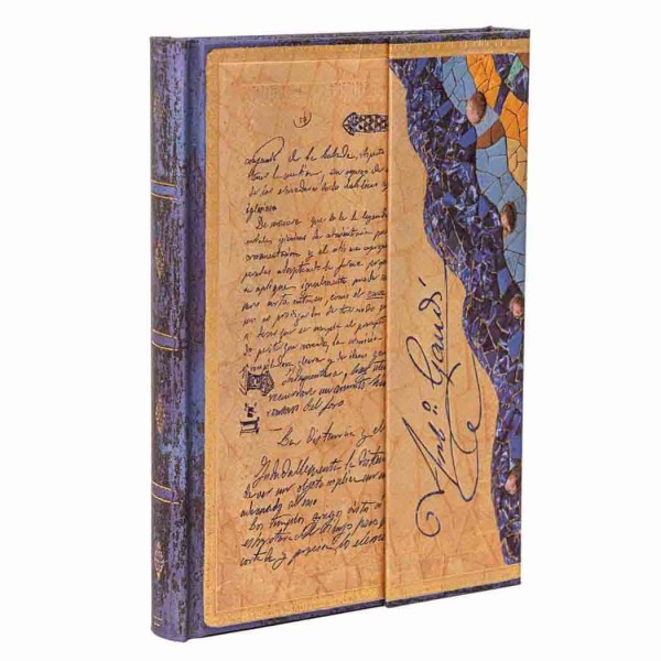 Caderneta Pautada Gaudi´s The Manuscript of Reus 120 g/m² 13x18 com 144 Páginas Paperblanks