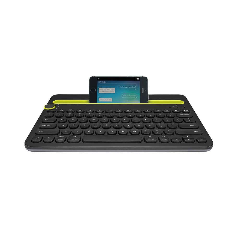 Encontraproduto.com.br - Teclado Logitech sem Fio K480 Bluetooth Multi-Device com Suporte para Smartphone Cinza