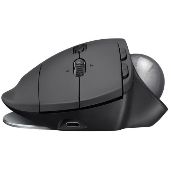 Encontraproduto.com.br - Mouse Ergonômico sem Fio Reduz a Tensão do Pulso com Bluetooth e Controle de Polegar, 512, 2048 DPI, LOGITECH 910 005177, Preto