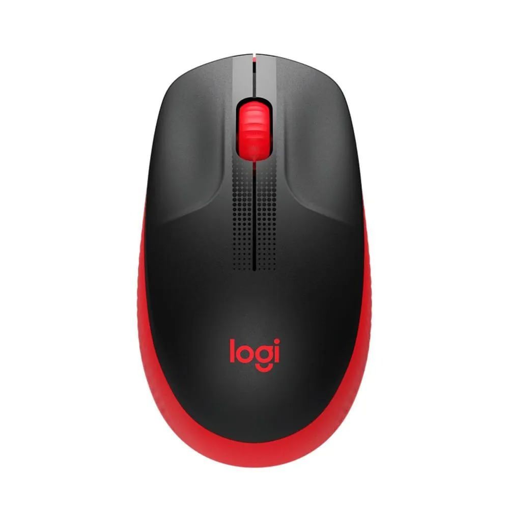Encontraproduto.com.br - Mouse Sem Fio Logitech M190 USB 3 Botões 1000DPI, Vermelho