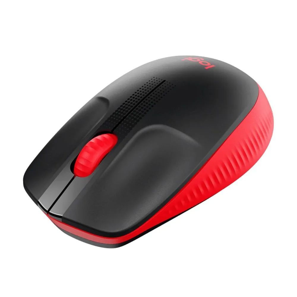 Encontraproduto.com.br - Mouse Sem Fio Logitech M190 USB 3 Botões 1000DPI, Vermelho