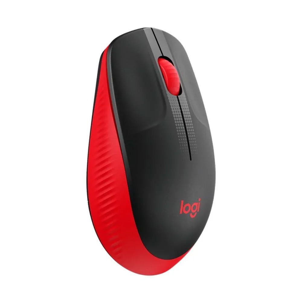 Encontraproduto.com.br - Mouse Sem Fio Logitech M190 USB 3 Botões 1000DPI, Vermelho