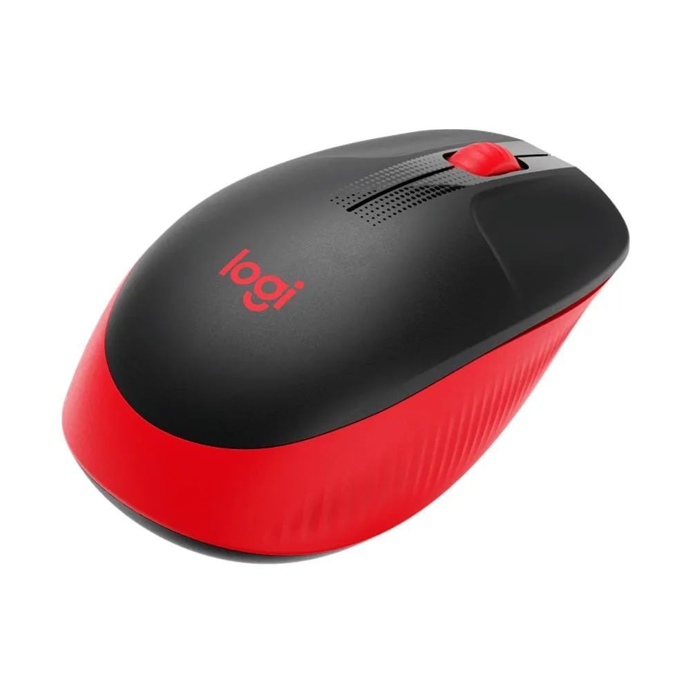 Encontraproduto.com.br - Mouse Sem Fio Logitech M190 USB 3 Botões 1000DPI, Vermelho