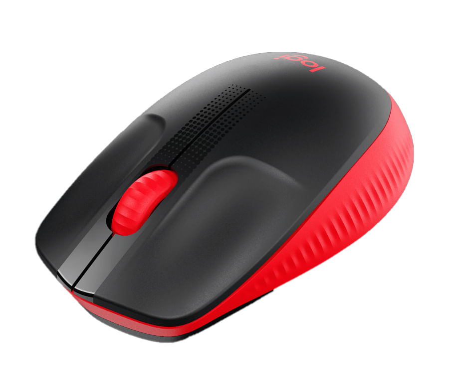 Encontraproduto.com.br - Mouse Sem Fio Logitech M190 USB 3 Botões 1000DPI, Vermelho