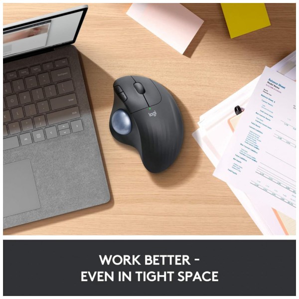 Encontraproduto.com.br - ERGO M575 Mouse Ergonômico Vertical Óptico sem Fio Reduz a Tensão do Pulso, LOGITECH 910 005867, Preto