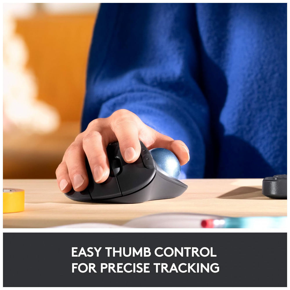 Encontraproduto.com.br - ERGO M575 Mouse Ergonômico sem Fio Reduz a Tensão do Pulso com Controle de Polegar, Precisão e Rastreamento Suave, LOGITECH 910 005868, Branco
