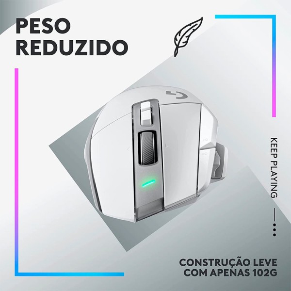 Encontraproduto.com.br - Mouse Gamer Sem Fio Logitech G502 X Lightspeed 25.600dpi Branco - 910-006188 Branco