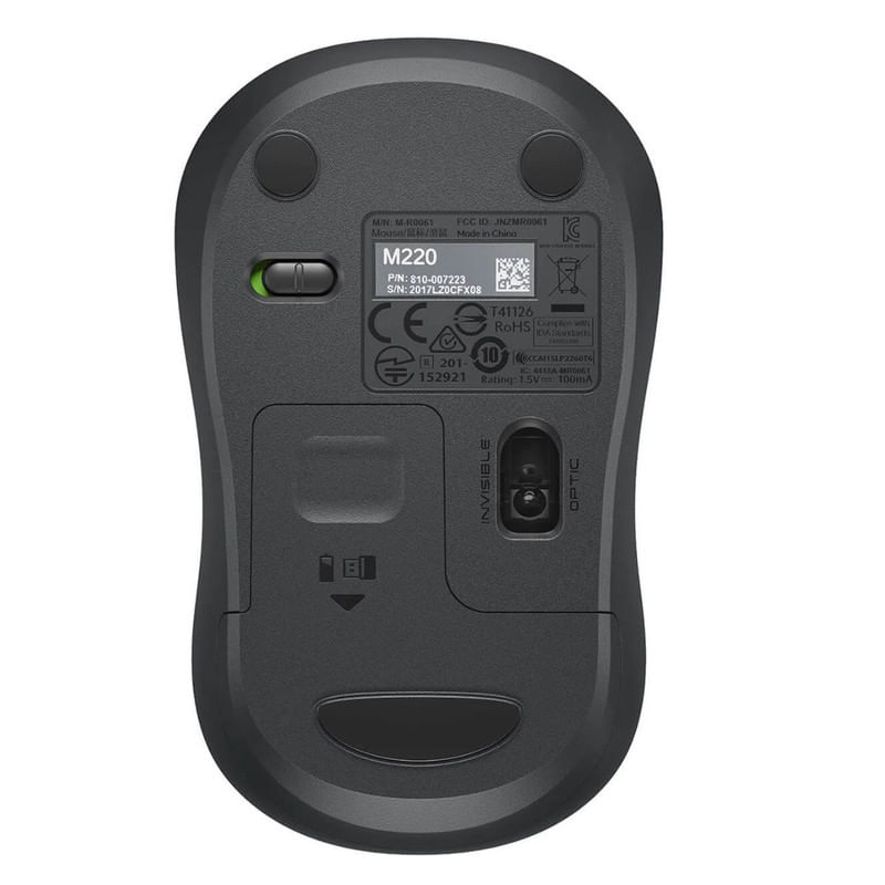 Encontraproduto.com.br - Mouse Sem Fio M220 Silent Logitech Grafite